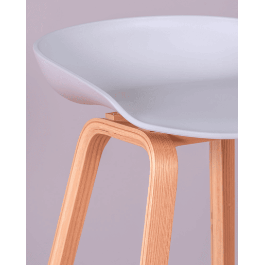 Banqueta nórdica com pés em madeira de faia (75cm) - Daxer
