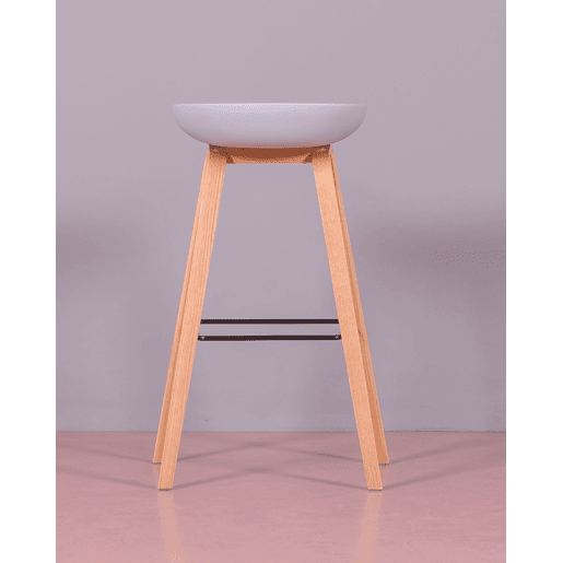 Banqueta nórdica com pés em madeira de faia (75cm) - Daxer