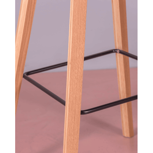 Banqueta nórdica com pés em madeira de faia (75cm) - Daxer