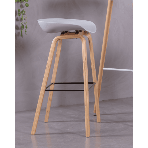 Banqueta nórdica com pés em madeira de faia (75cm) - Daxer