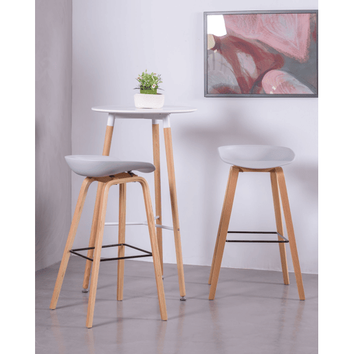 Banqueta nórdica com pés em madeira de faia (75cm) - Daxer