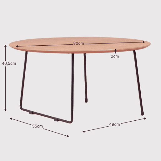 Mesa de centro redonda de carvalho (80cm) - Modin