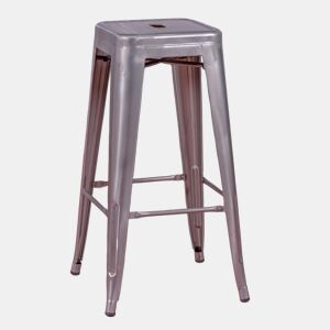Banqueta industrial empilhável em aço metalizado (76cm) - Bistro