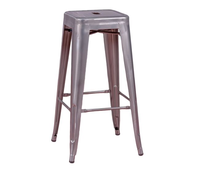 Taburete industrial apilable en acero metalizado (76cm) - bistro