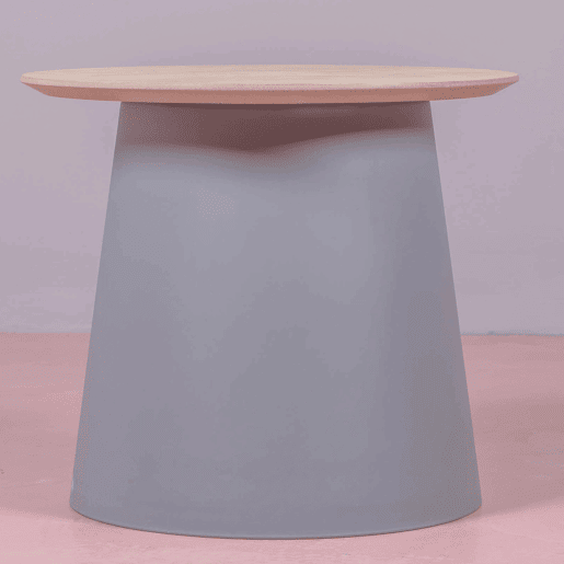Mesa lateral redonda de madeira de carvalho (50cm) - Norway