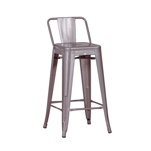 Banqueta industrial de metal com encosto baixo (66cm) - Bistro Banqueta industrial de metal com encosto baixo (66cm) - Bistro