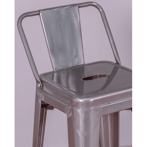 Banqueta industrial de metal com encosto baixo (66cm) - Bistro Banqueta industrial de metal com encosto baixo (66cm) - Bistro