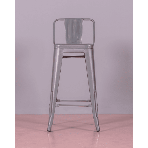 Banqueta industrial de metal com encosto baixo (66cm) - Bistro Banqueta industrial de metal com encosto baixo (66cm) - Bistro