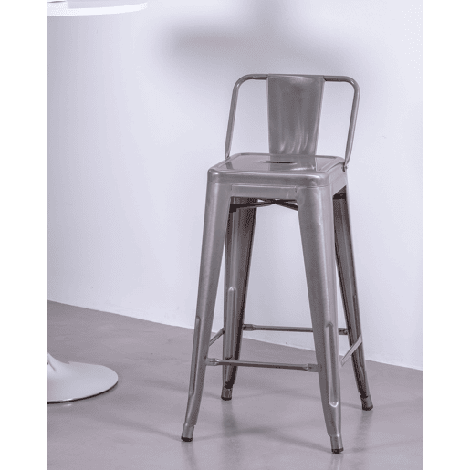 Banqueta industrial de metal com encosto baixo (66cm) - Bistro Banqueta industrial de metal com encosto baixo (66cm) - Bistro