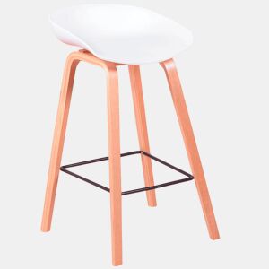 Banqueta nórdica com pernas em faia (63cm) - Daxer