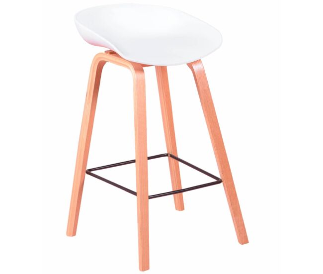 Taburete nórdico con patas de madera de haya (63cm) - daxer