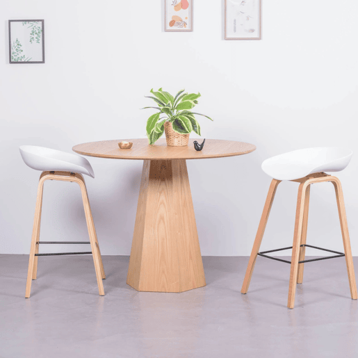 Banqueta nórdica com pernas em faia (63cm) - Daxer