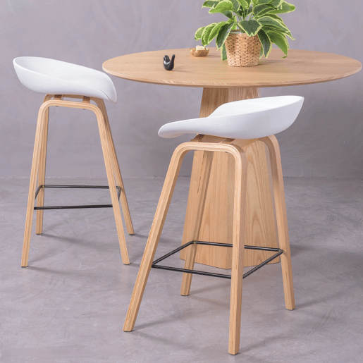 Banqueta nórdica com pernas em faia (63cm) - Daxer