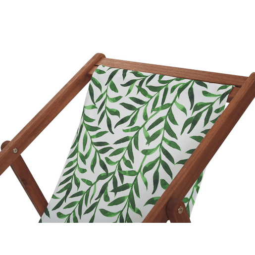Conjunto de 2 cadeiras de praia dobráveis ANZIO com tecidos de substituição Motivo floral Madeira de acácia Castanho escuro
