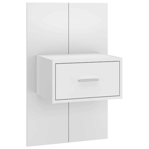 vidaXL Mesa de cabeceira montagem na parede branco