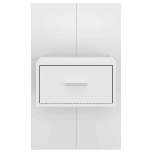 vidaXL Mesa de cabeceira montagem na parede branco
