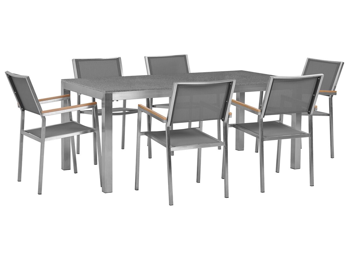 Beliani Conjunto de comedor GROSSETO Gris Oscuro