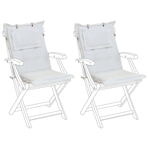 Conjunto de 2 almofadas de encostoassento MAUI 40 x 54 cm Branco creme