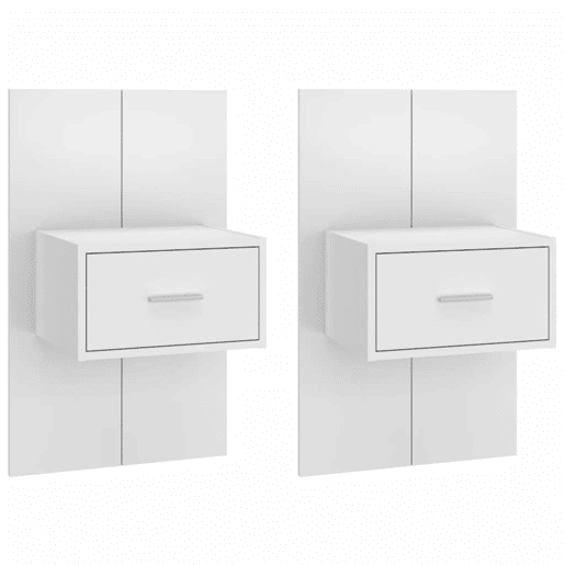 vidaXL Mesas de cabeceira montagem na parede 2 pcs branco