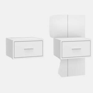 vidaXL Mesas de cabeceira montagem na parede 2 pcs branco