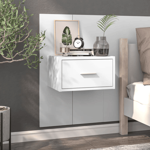 vidaXL Mesas de cabeceira montagem na parede 2 pcs branco
