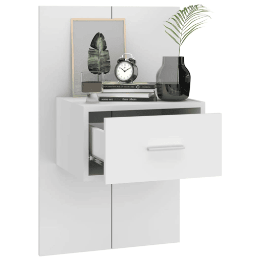 vidaXL Mesas de cabeceira montagem na parede 2 pcs branco