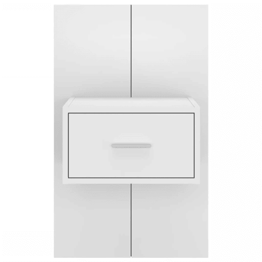vidaXL Mesas de cabeceira montagem na parede 2 pcs branco
