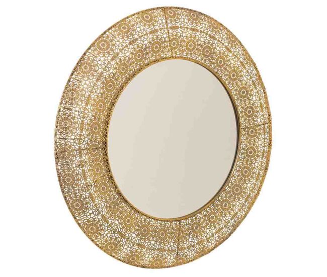Espejo de metal dorado 83x4.5x83