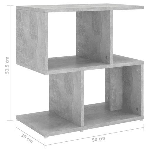 vidaXL Mesa de cabeceira derivados de madeira cinzento cimento