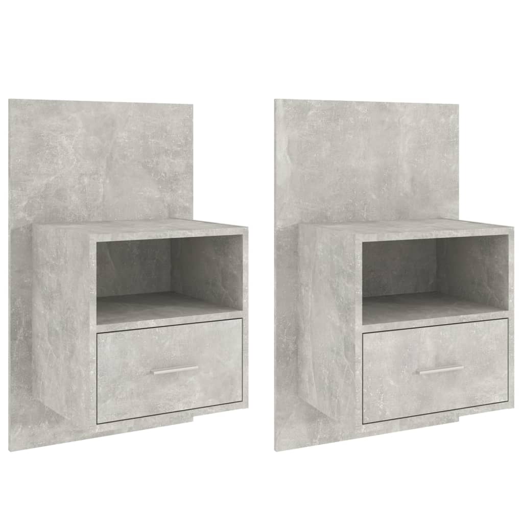 2 Mesitas de noche de pared 48 Gris Claro