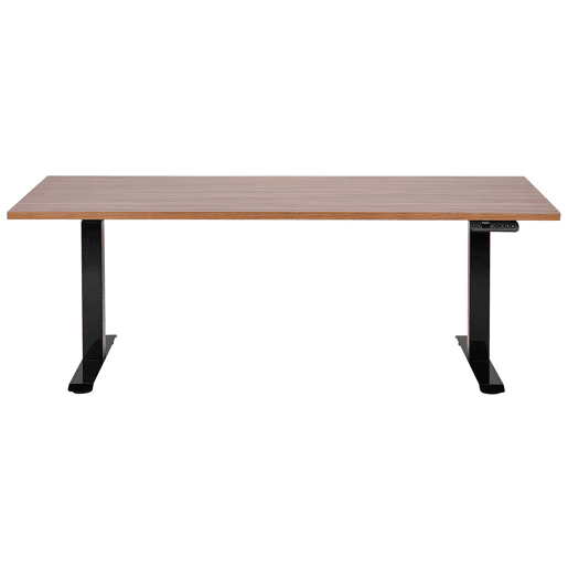 Secretária de pé ajustável eletricamente DESTINES CastanhoPreto 180 cm 80 cm