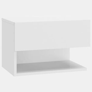 vidaXL Mesa de cabeceira montagem na parede branco