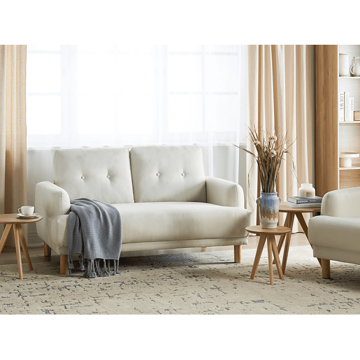 Sofá TUVE Tecido Branco creme 2 lugares