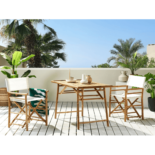 Mesa de refeição de jardim MOLISE 120 cm 69 cm Madeira de bambu Castanho claro