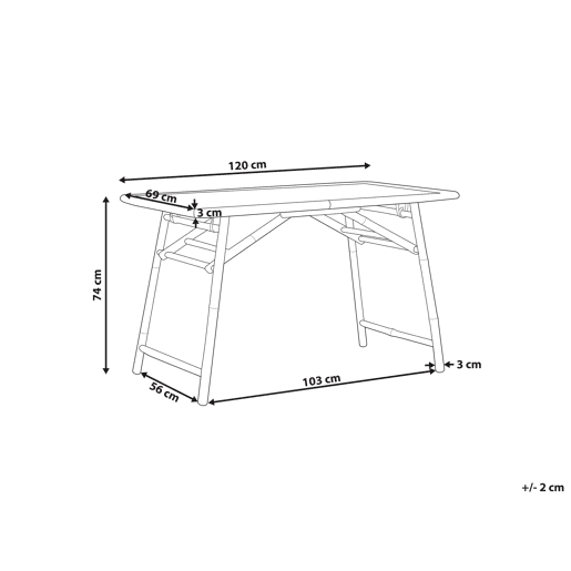 Mesa de refeição de jardim MOLISE 120 cm 69 cm Madeira de bambu Castanho claro