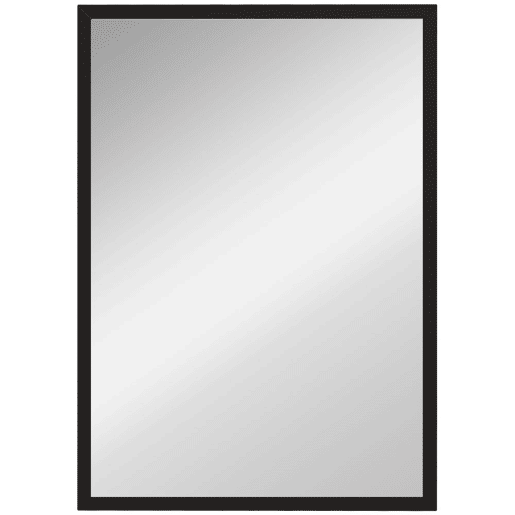 HOMCOM Espelho de Parede Decorativo 50x70 cm Espelho Retangular Espelho de Casa de Banho com 4 Ganchos Metálicos Estilo Moderno para Sala Quarto Entrada Preto