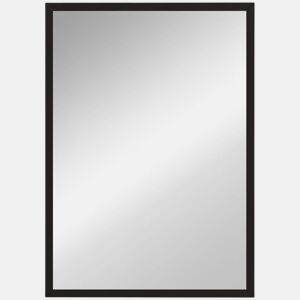 HOMCOM Espelho de Parede Decorativo 50x70 cm Espelho Retangular Espelho de Casa de Banho com 4 Ganchos Metálicos Estilo Moderno para Sala Quarto Entrada Preto