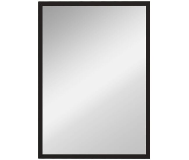 Homcom espejo de pared, 70x50 cm, espejo de baño rectangular, decorativo para salón, entrada, pasillo, horizontal o vertical, negro