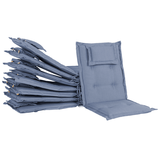 Conjunto de 8 almofadas de encostoassento MAUI 40 x 54 cm Azul