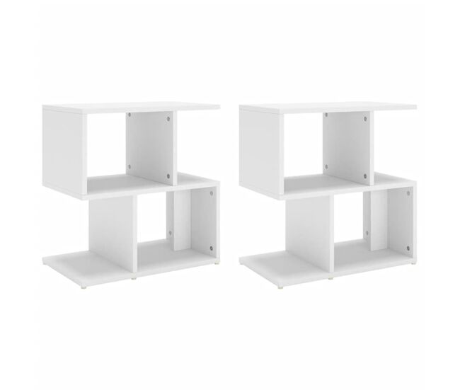 Vidaxl mesitas de noche 2 uds madera contrachapada blanco 50x30x51,5cm