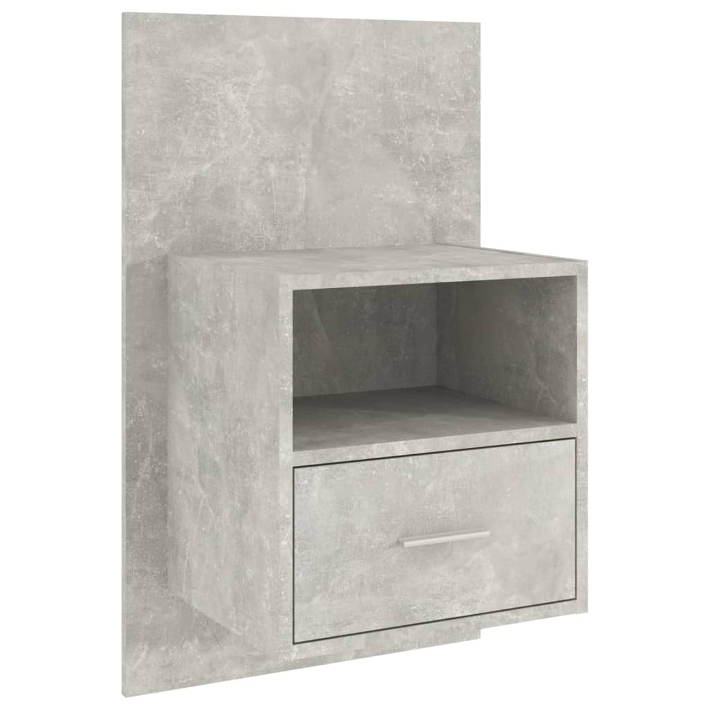 Vidaxl mesita de noche de pared color gris hormigón