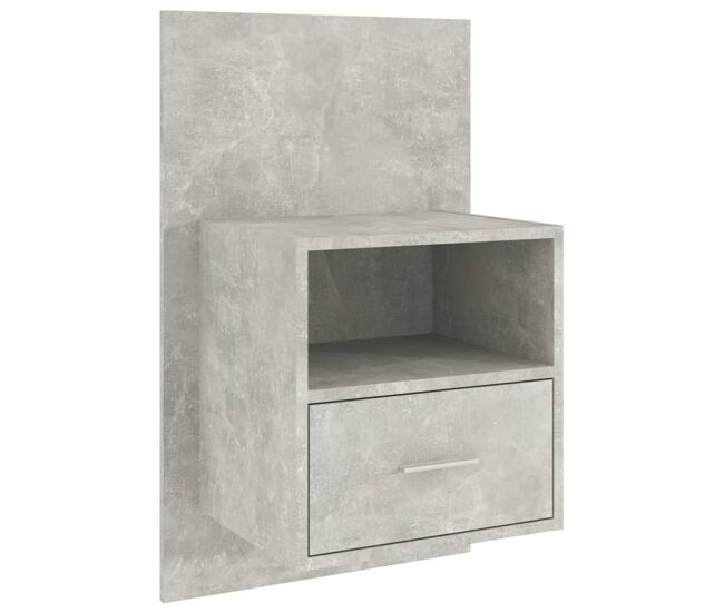 Vidaxl mesita de noche de pared color gris hormigón