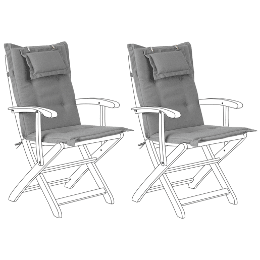 Conjunto de 2 almofadas de encostoassento MAUI 40 x 54 cm Cinzento