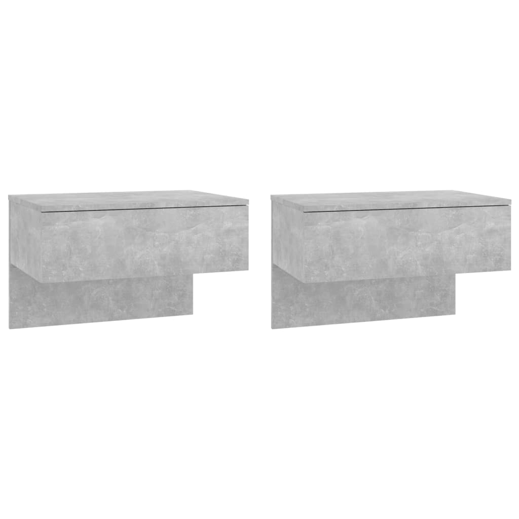 2 Mesitas de noche de pared 60 Gris Claro
