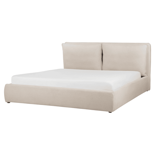 Cama baú Tecido BAJONNA 180 x 200 cm Creme claro