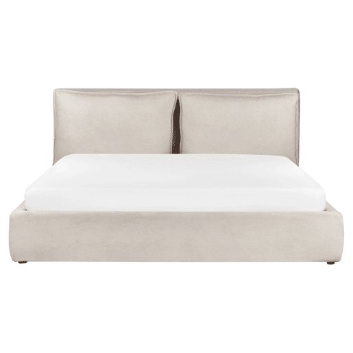 Cama baú Tecido BAJONNA 180 x 200 cm Creme claro