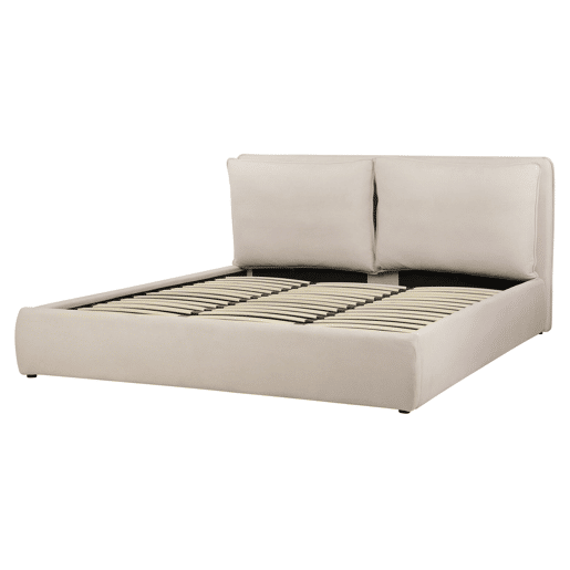 Cama baú Tecido BAJONNA 180 x 200 cm Creme claro