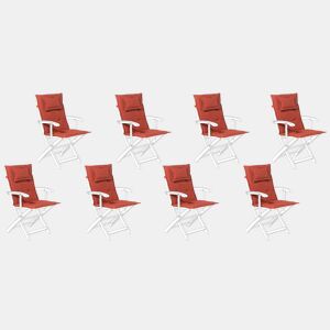 Conjunto de 8 almofadas de encostoassento MAUI 40 x 54 cm Vermelho escuro