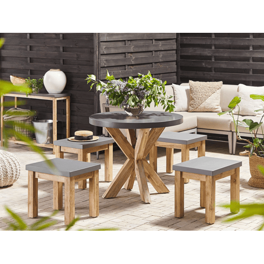 Mesa de refeição de jardim OLBIA 90 cm 90 cm Betão Cinzento