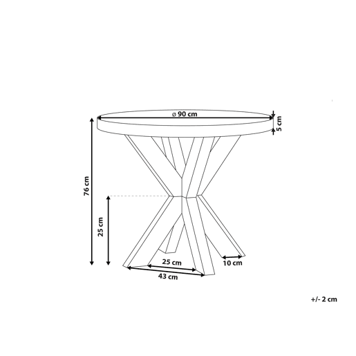 Mesa de refeição de jardim OLBIA 90 cm 90 cm Betão Cinzento